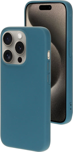 Mobiparts iPhone 15 Pro - Silicone Cover - Soft-touch - Blueberry Blue