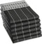 DDDDD Jules - Theedoek Set van 6 - 100% Katoen - Geometrische Print - 60x65 cm - Antraciet (6 stuks)
