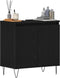 vidaXL - Wastafel - Meubel - Zwart - Eiken - 58x33x60 - cm - Gelaagd - Hout