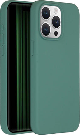 Accezz Liquid Silicone Backcover - iPhone 15 Pro Max - Schokabsorberend - Donkergroen