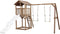 AXI Beach Tower Speeltoestel in Bruin - Speeltoren met Dubbele Schommel, Witte Glijbaan en Zandbak - FSC hout - Speelhuis op palen voor de tuin
