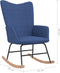 vidaXL - Schommelstoel - met - voetenbank - stof - blauw