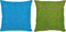 J-Line kussen Patroon Stof - polyester - groen/blauw - 2 stuks