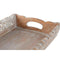 Set van trays Home ESPRIT Wit Natuurlijk Indiaas Decapé 40,5 x 25,5 x 6,5 cm (2 Stuks)