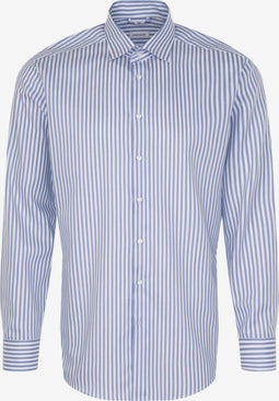 SEIDENSTICKER Regular Fit Zakelijk Overhemd Blauw Denim/Wit, Lange Mouw, Kentkraag
