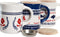 Oliepot voor vlees en vis DKD Home Decor Rood Blauw Roestvrij staal Wit Keramiek Hout MDF 680 ml 3 Stuks