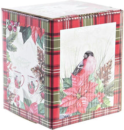 Kopje voor infusions DKD Home Decor Fågel Porselein Rood Groen (380 ml) (2 Stuks)