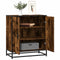 vidaXL - Dressoir - 68x35x76 - cm - bewerkt - hout - en - metaal - gerookt - eiken