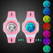 Kinderhorloges Meisjes Jongens Digitaal 7 Kleuren LED Digitaal horloge voor Kinderen Waterdicht Sport Buiten Multifunctioneel Digitale horloges met Stopwatch / Alarm Leeftijd 4-15, roze, klein 26g