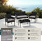tectake® Wicker tuinset Palese - Zitgroep voor 4 personen - Loungebank met tuintafel en 2 tuinstoelen - Waterafstotend - Zwart