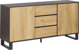 ELDA - Sideboard - Lichte houtkleur/Donkerbruin - MDF