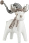 J-Line kerstfiguur Rendier Winter - polyresin - grijs
