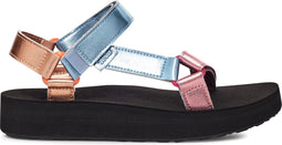 Teva W MIDFORM UNIVERSAL SHIMMER - Plateau sandalen - Leer met metallic foil - PINK MULTI