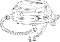 Elektrische sup pomp 12v - LED - Oranje-Zwart - 22PSI