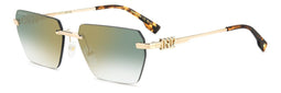 Dsquared2 D2 0102/S - Heren Zonnebril - Ovaal Metaal met spiegelglazen - Goudkleurig