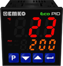 Emko ecoPID.4.6.2R.S.0 Temperatuurregelaar Pt100, J, K, R, S, T, L -199 tot +999 °C Relais 5 A, SSR (l x b x h) 90 x 48