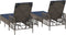 vidaXL - Ligbedden - 2 - stuks - met - Kussens - en - Tafel - Grijs - Poly - Rattan