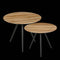 Mica Decorations Jailey - Bijzettafel - Set van 2 - H49 x Ø50 cm - Gerecycled Hout - Bruin (2 stuks)