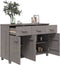 vidaXL - Dressoir - HAMAR - 113x40x80 - cm - massief - grenenhout - lichtgrijs