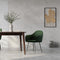 Furnicher Brando Eetkamerstoel - Fluwelen bekleding - Modern design - Stalen frame - Groene fluweel - Zwarte poten