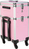 Roze Aluminium Trolleykoffer - Kapperskoffer - Afneembaar bovenstuk - 35x58x25 cm