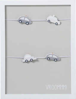 J-Line fotokader met 4 clips 4 auto - hout - grijs