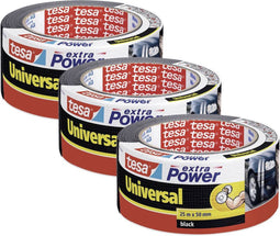 tesa extra Power® UNIVERSAL 56388 Textieltape Zwart (l x b) 25 m x 50 mm 3 stuk(s)