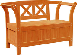 vidaXL - Tuinopbergbank - in - Acacia - 119x76x44 - cm - Massief - Hout