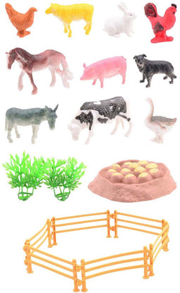 Johntoy 26213 - Boerderij Dieren Speelset - 19dlg