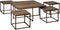 RENEW Via coffeetable set (5) - 90x90x45 40x40x38 - recl. teak w-grey