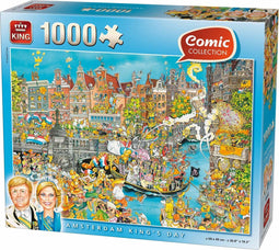 King Puzzel - Komische Amsterdam Koninginnedag - 1000 stukjes - Multicolor