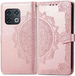 iMoshion Hoesje Geschikt voor OnePlus 10 Pro Hoesje Met Pasjeshouder - iMoshion Mandala Bookcase - Rosé Goud