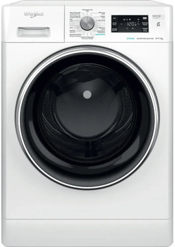 Whirlpool FFWDB976258E - Wasdroogcombinatie 9+7kg - FreshCare+ Stoom 1600T - Zwart/chroom
