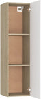 vidaXL - Tv-meubel - 30,5x30x110 - cm - bewerkt - hout - wit - en - sonoma - eikenkleur
