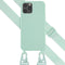 Selencia Hoesje Geschikt voor iPhone 12 Pro / 12 Hoesje Met Koord - Selencia Siliconen hoesje met afneembaar koord - Turquoise