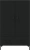 vidaXL - Hoge - kast - 69,5x31x115 - cm - bewerkt - hout - zwart