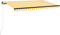 vidaXL - Luifel - handmatig - uittrekbaar - 400x350 - cm - geel - en - wit