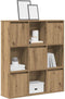 vidaXL - Boekenkast - 89x24x101,5 - cm - bewerkt - hout - artisanaal - eikenkleurig