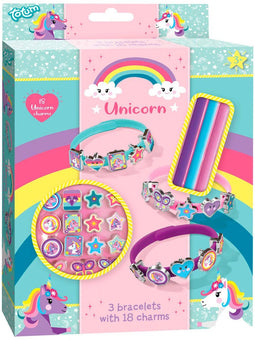 Totum Unicorn - Knutselset armbandjes maken - 3 armbanden met 18 bedels (3 stuks)