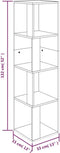 vidaXL - Hoekkast - 33x33x132 - cm - bewerkt - hout - gerookt - eikenkleurig