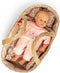 Mamamemo - Rieten Poppenreiswieg / Mozes mandje met bedsetje 50cm - Poppen Mozes mandje