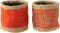 J-Line mand Rond + Band - jute - naturel/oranje - large - 2 stuks