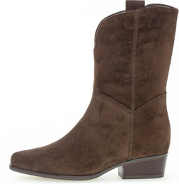 Gabor 76.672.43 - Cowboylaarzen - Modische laars op lage hak met split - Bruin - Maat 42