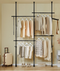 SoBuy KLS03-II-SCH - Open Kledingrek - Verstelbaar 124-226 x 200-295 cm - Zwart - Metaal - Vrijstaand