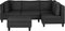 Beliani FEVIK - Hoekbank met ottomaan - Zwart - Kunststof