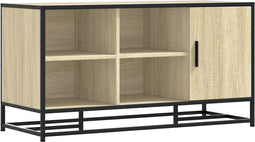 vidaXL - Schoenenbank - 100x40x53,5 - cm - bewerkt - hout - en - metaal - sonoma - eiken