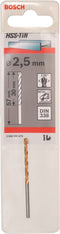 Bosch - Metaalboren HSS-TiN, DIN 338 2,5 x 30 x 57 mm