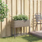 vidaXL - Plantenbak - met - schap - poly - rattan - grijs