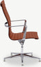 Furnicher Ava Vergaderstoel - Leren Zitting - Chroom Frame - Hoogte Verstelbaar - Draaibaar - Cognac