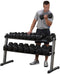 Body-Solid GDR60 - 3-Laags Dumbbellrek - Uitbreidbaar met derde ligger - Grijs